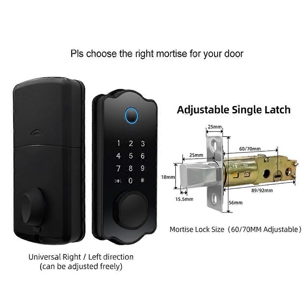 Smart Door Lock Water Resistant Auto Lock 5 in 1 for TTlock App IC Card 150 Codes Electronic Fingerp