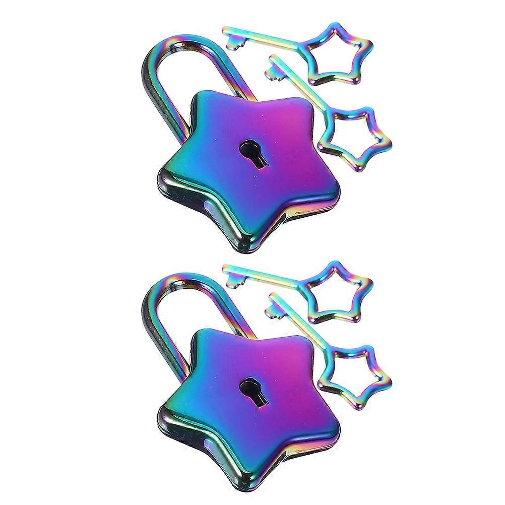 Star Shaped Lock for DIY Use 2Pcs Mini Cute Padlock with Key for Backpacks