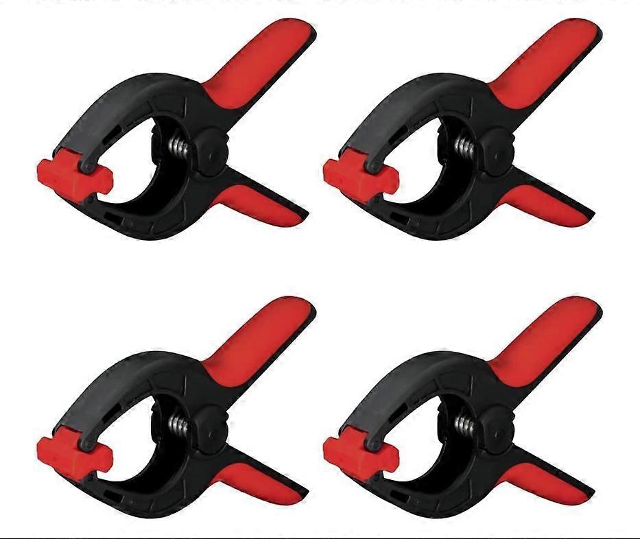 Set of 4 Spring Clips - Large Span Clips - High Clamping Force for Spring Clips - Clips with Active Jaws - Tension Clips (4pcs-black red)