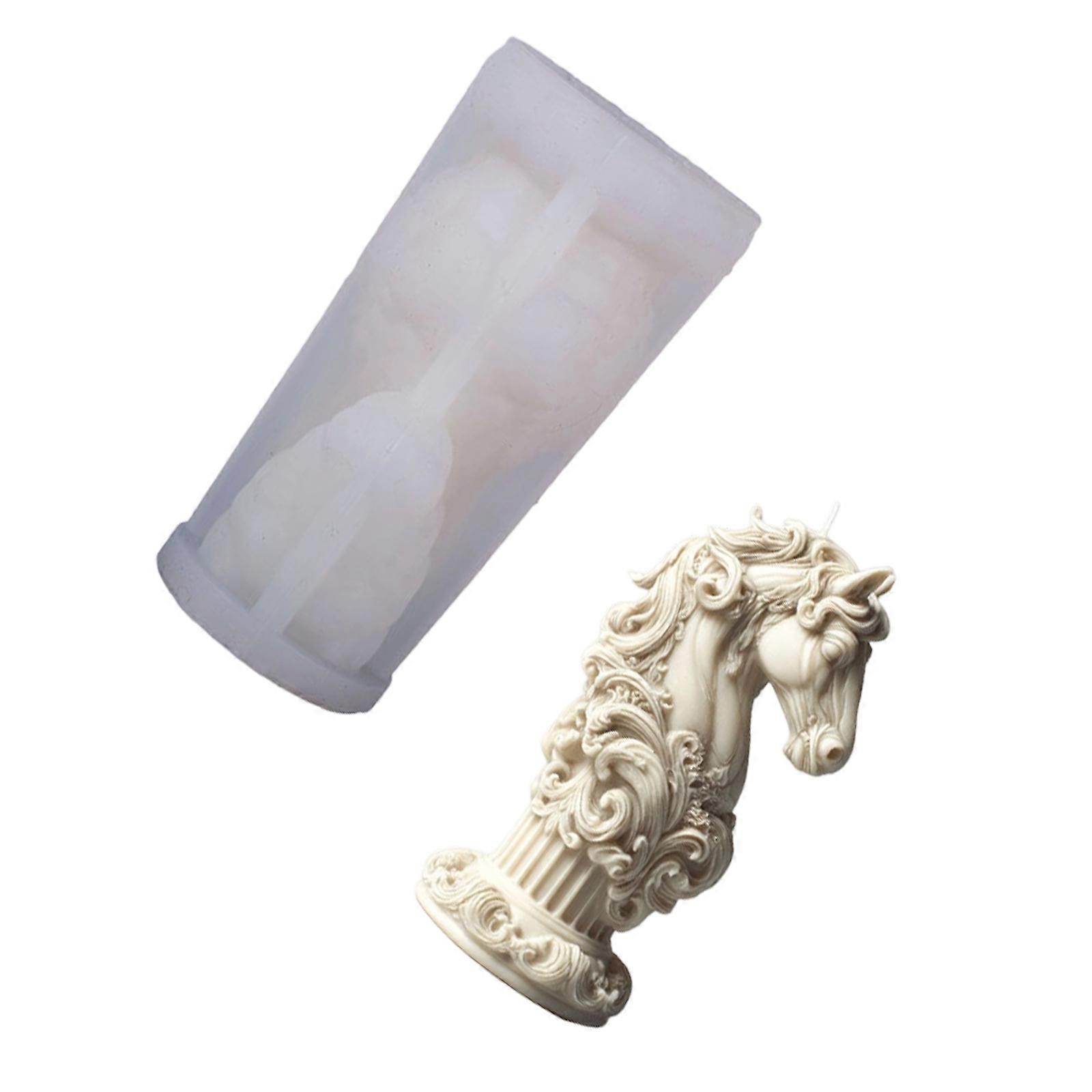 Horse Candle Mould Silicone Roman Pillar Structure For Customizable Candle Creation And Display Multicolor
