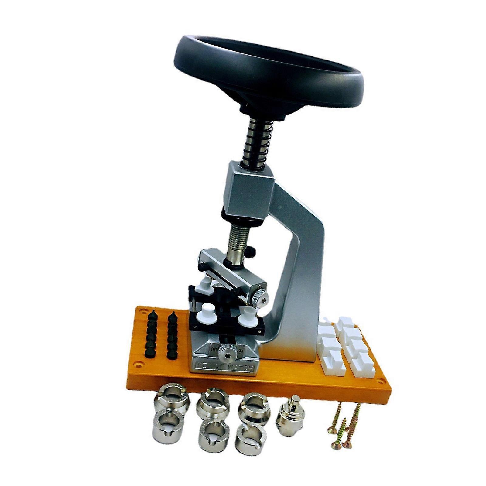 Presse de réparation de montres en alliage d'aluminium avec kit d'accessoires complet, outil de réparation de montres, ouvre-boîtier arrière multicolore