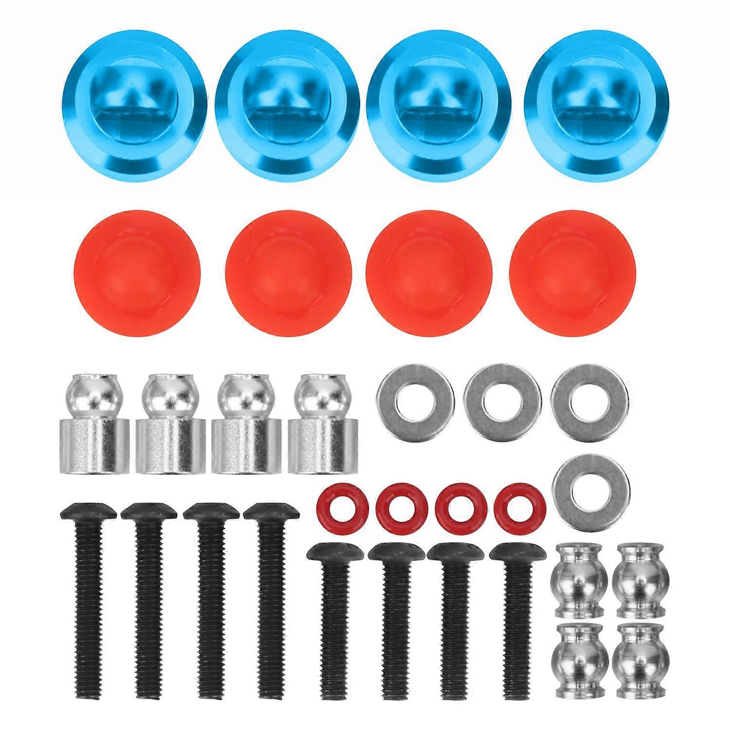 Aluminum Alloy Shock Cap Set Spare Parts Fit for HSP/RGT/Himoto/REDCAT 1/10 RC CarBlue