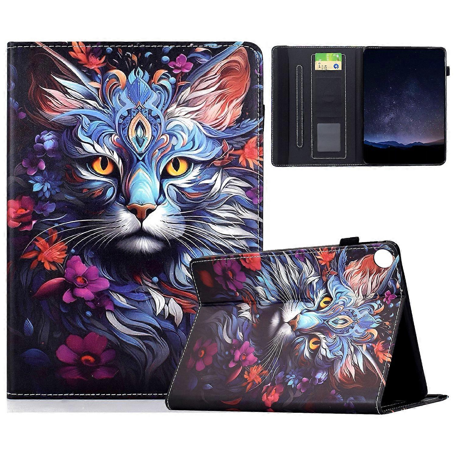 For Samsung Galaxy Tab A11+/ A11 Plus/ A9+/ A9 Plus Leather Case Pattern Print Card Slots Stand Auto Sleep Wake Tablet Cover