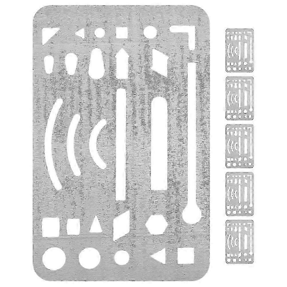 6Pcs Erasing Shield Stainless Steel Letter Shield Drawing Drafting Tools Erasing Shield Template