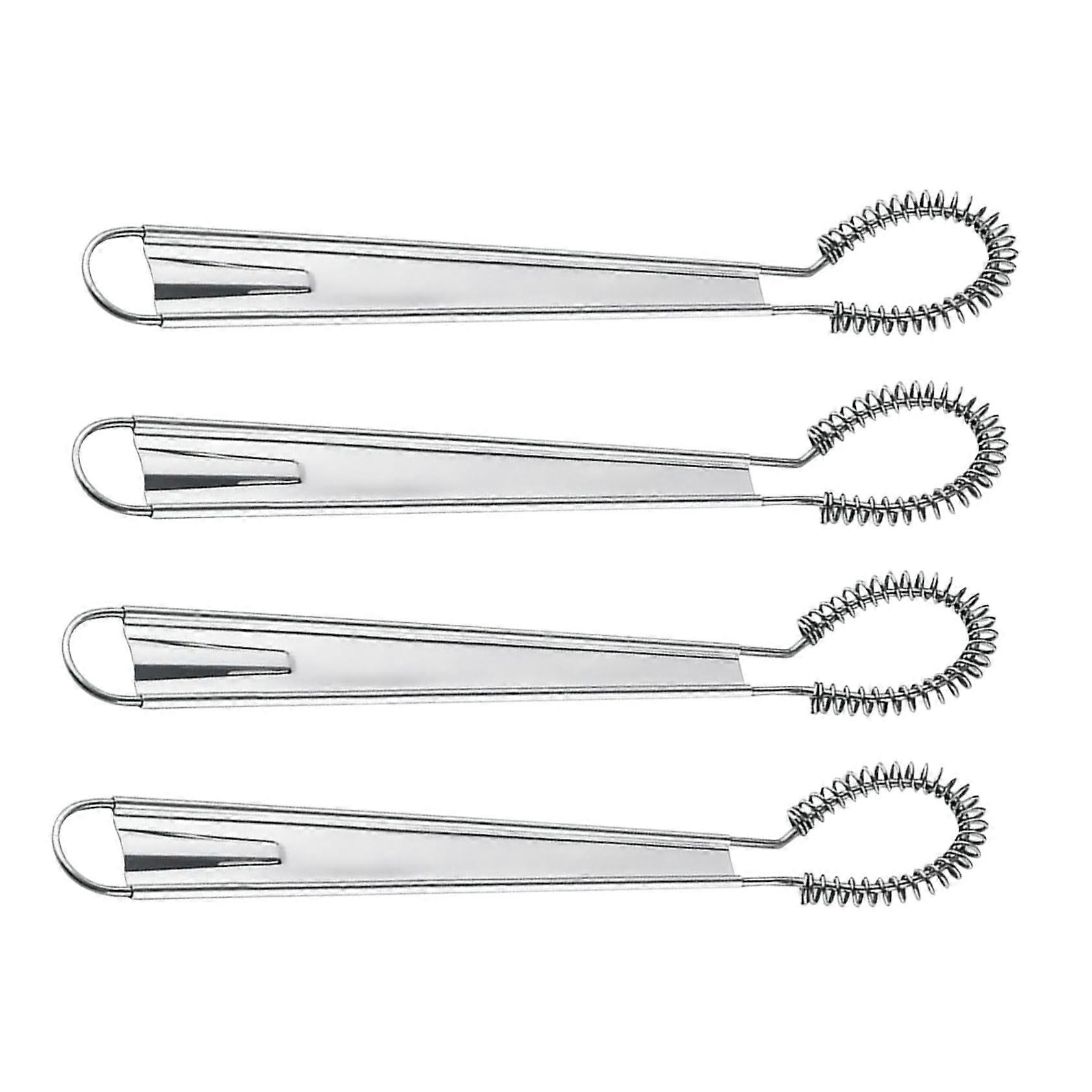 Stainless Steel Spring Whisks Set of 4 Egg Beaters Hand Mixers for Baking and Cooking Silver