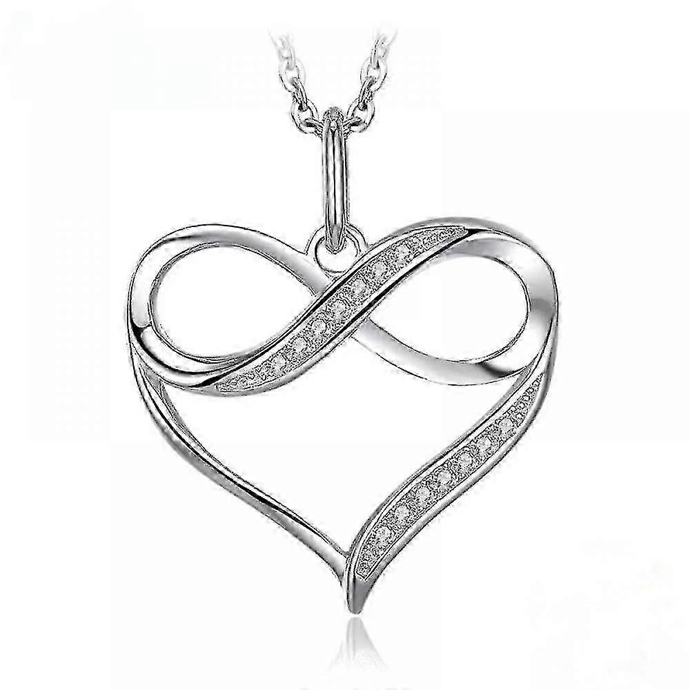 Platinum Heart Shaped Diamond Pendant for Her