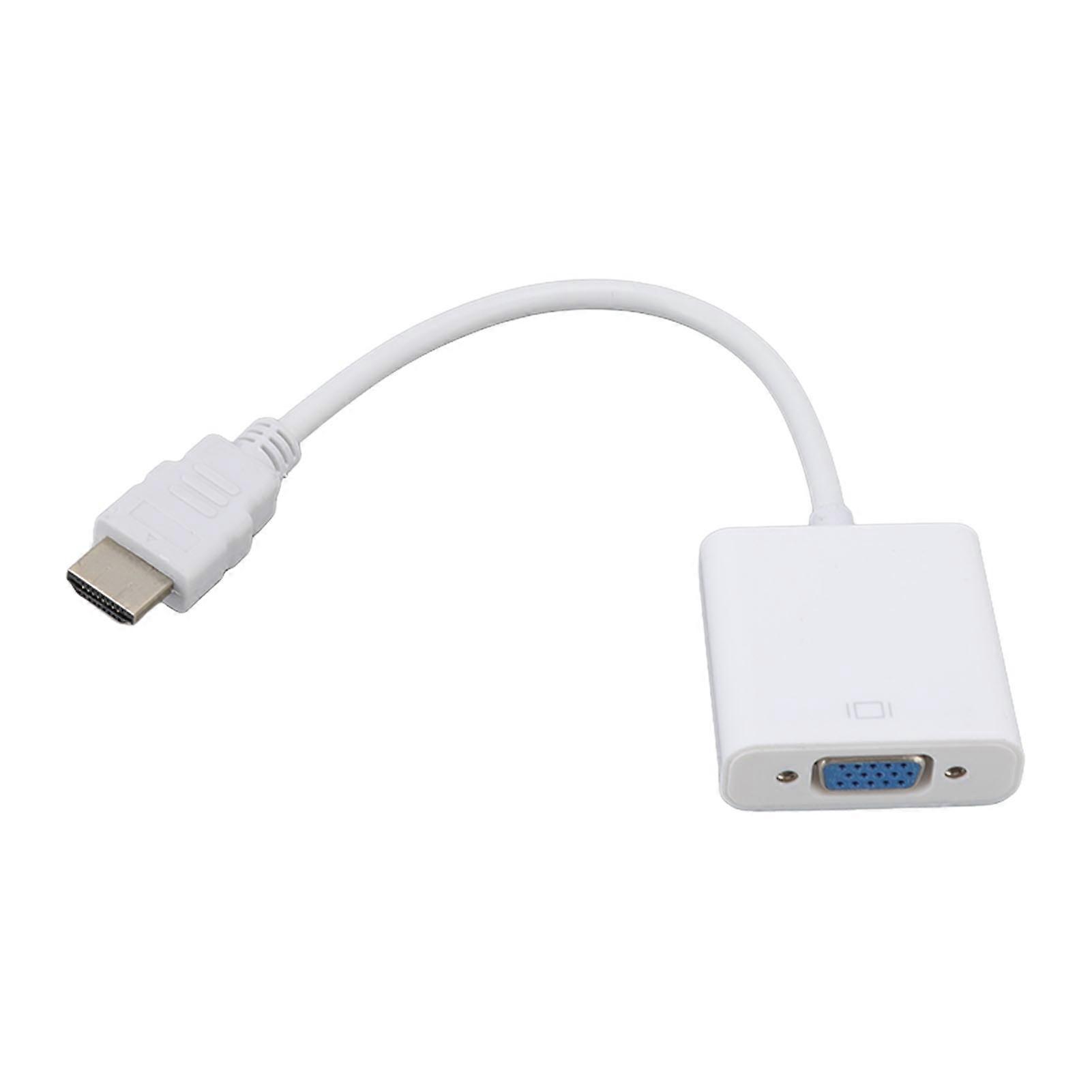 HD Multimedia Interface to VGA Adapter ABS 1080P/1.4 Output Plug and Play HD Multimedia Interface to VGA Converter White