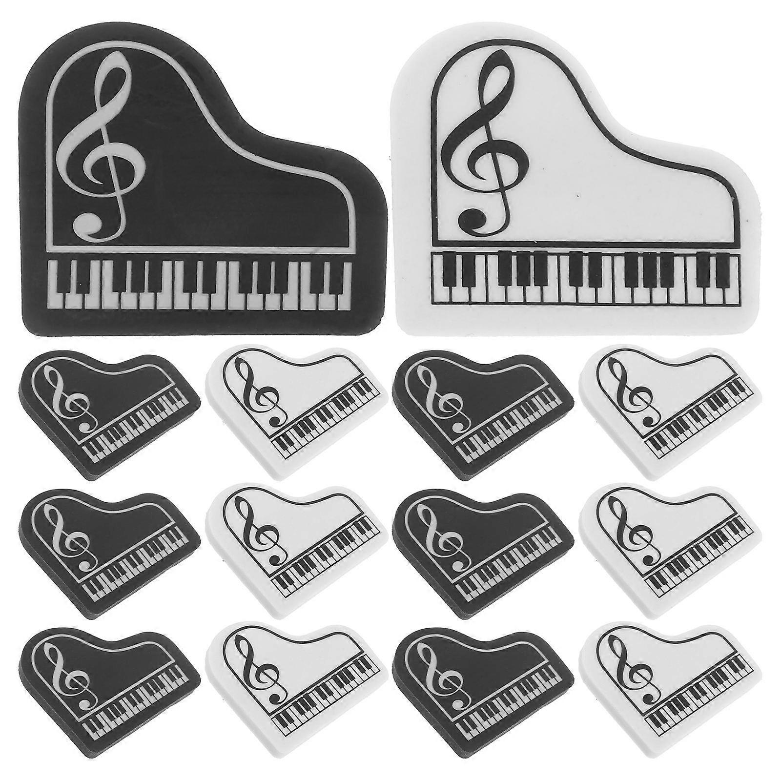 Piano Shaped Erasers 20 Pcs Cute Design Classroom Use Assorted Color Pencil Eraser