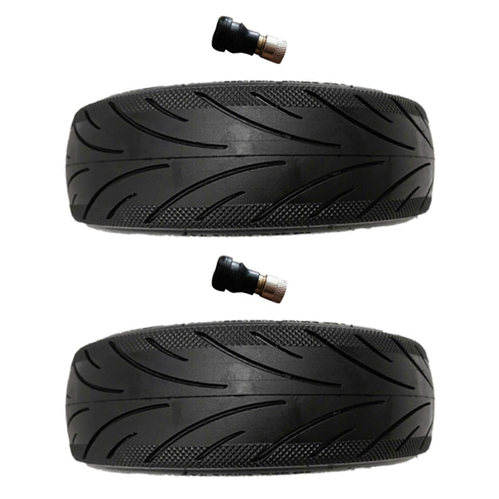 2X No Inflation Explode Proof Tire Compatible for Max G30 60/70-6.5 Black Vacuum Tire with Valve