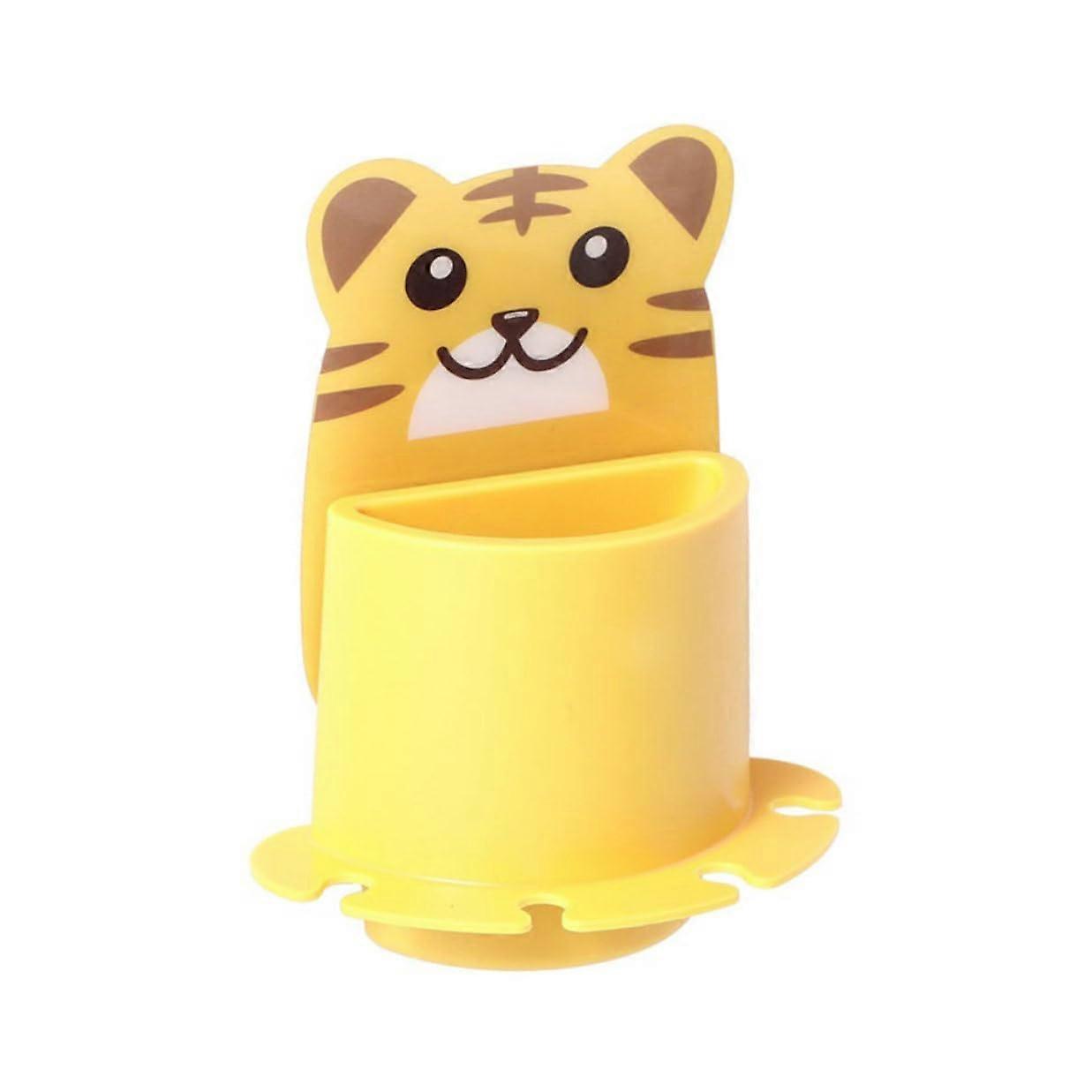 Toothbrush Holder Wall Mounted Self Adhesive Rack with Toothpaste Storage Shelf for Bathroom