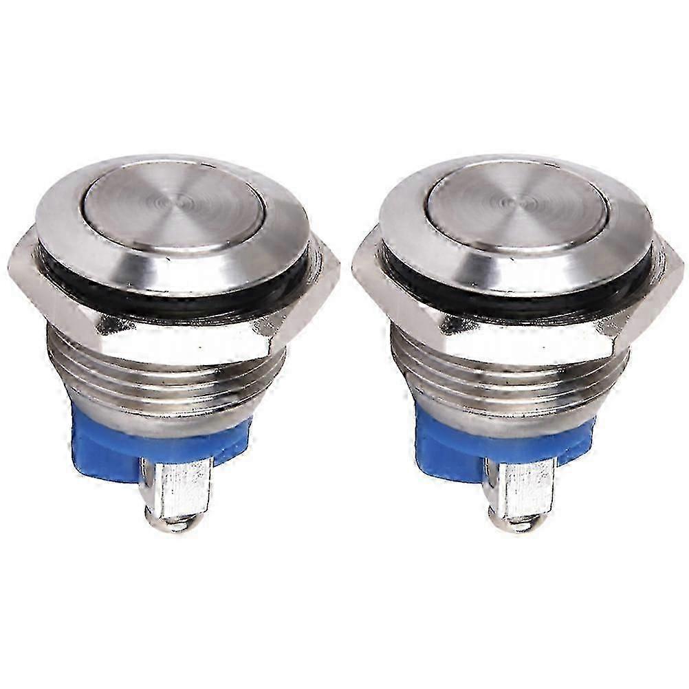 2 Pcs Metal Buttons Momentary Push Button Momentary Switch Metal Push Button Switch Push Button Doorbell Boat Car