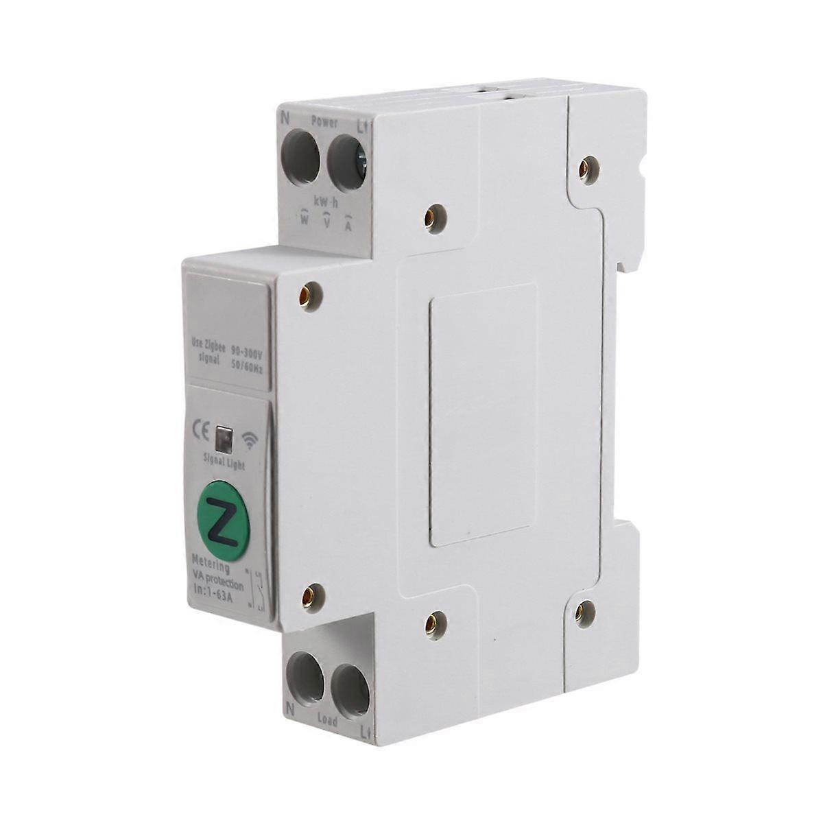 TUYA Zigbee Smart Switch Energy Meter 63A 1P+N Kwh Metering Monitoring Circuit Breaker Timer Relay Overload Protection