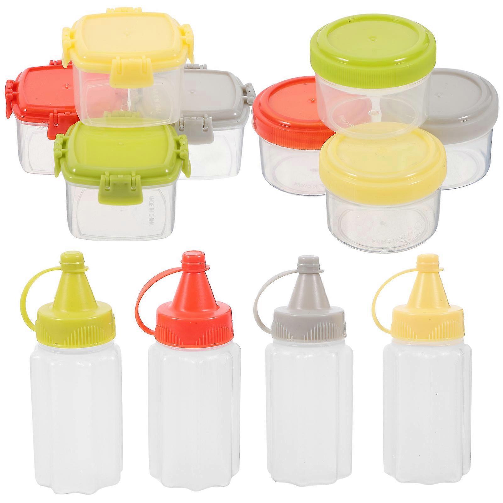Sauce Squeezing Bottles Mini Squeeze Bottles Kitchen Utensil Condiment Storage 1Set
