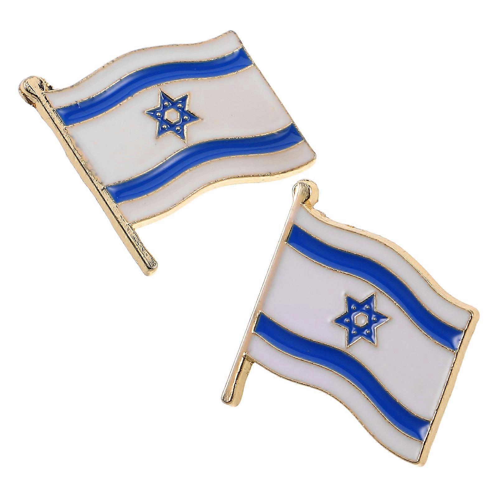 Flag Enamel Pin for Memorial Events 2Pcs Creative Badge Set