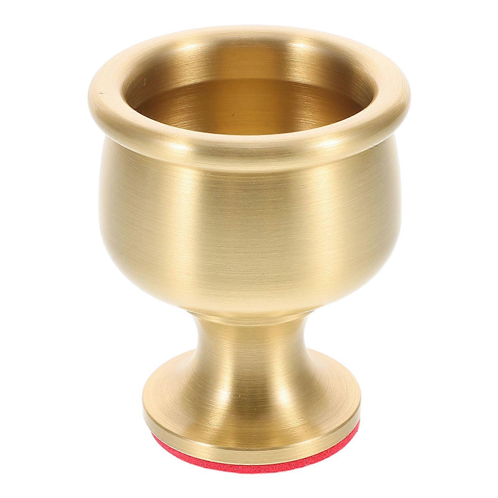 Golden Brass Offering Cup for Altar Used for Prayer