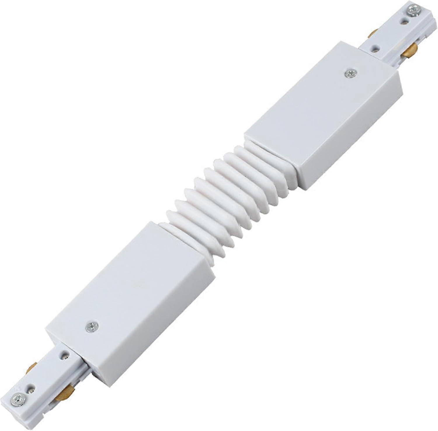 White Flexible H Track Lighting Connector for 3 Wire System, Adjustable Corner and Angle Accessory