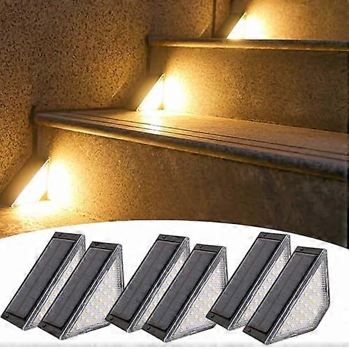 Solar Step Lights Outdoor Motion Sensor IP68 Waterproof Energy Saving Deck and Patio Lighting 6pcs