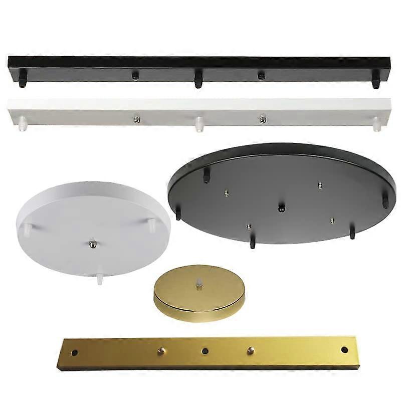 Round 45cm Black Ceiling Light Canopy Plate with Stable 3Hole Mount and Durable Iron Construction