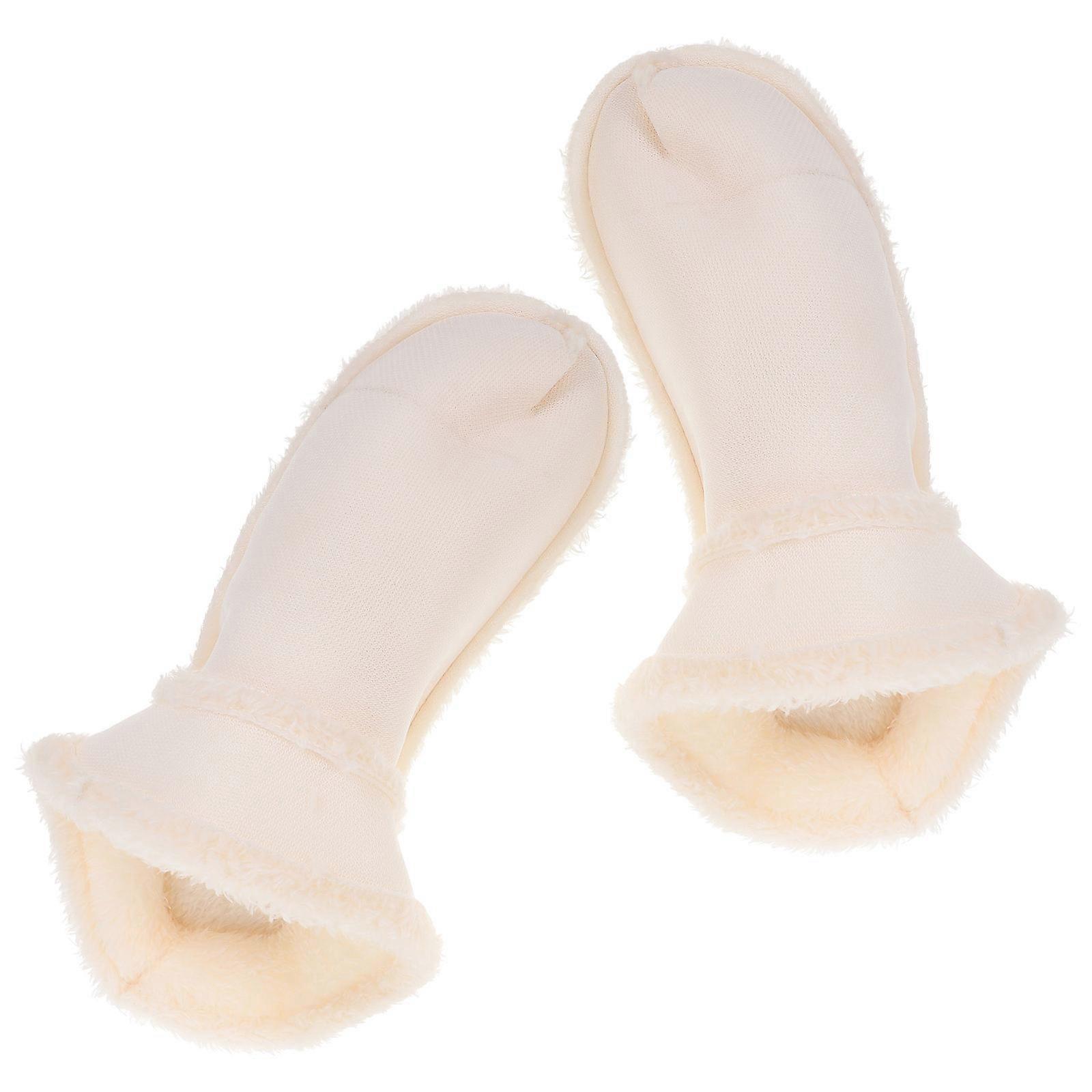 1 Pair Slippers Liner Winter Warm Shoe Liners Thickened Plush Insoles Removable Slippers Liners