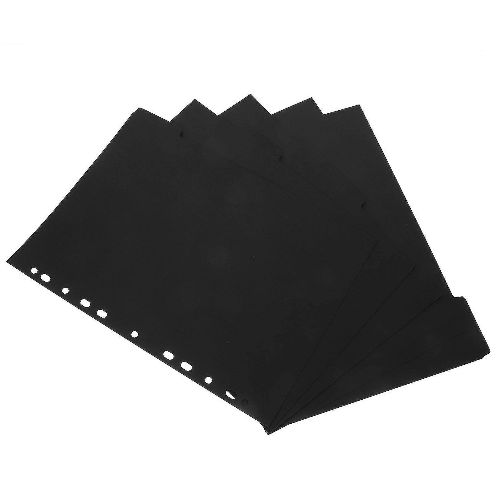 Black Index Dividers Paper for Notebook 5 Sheets Binder Page Markers