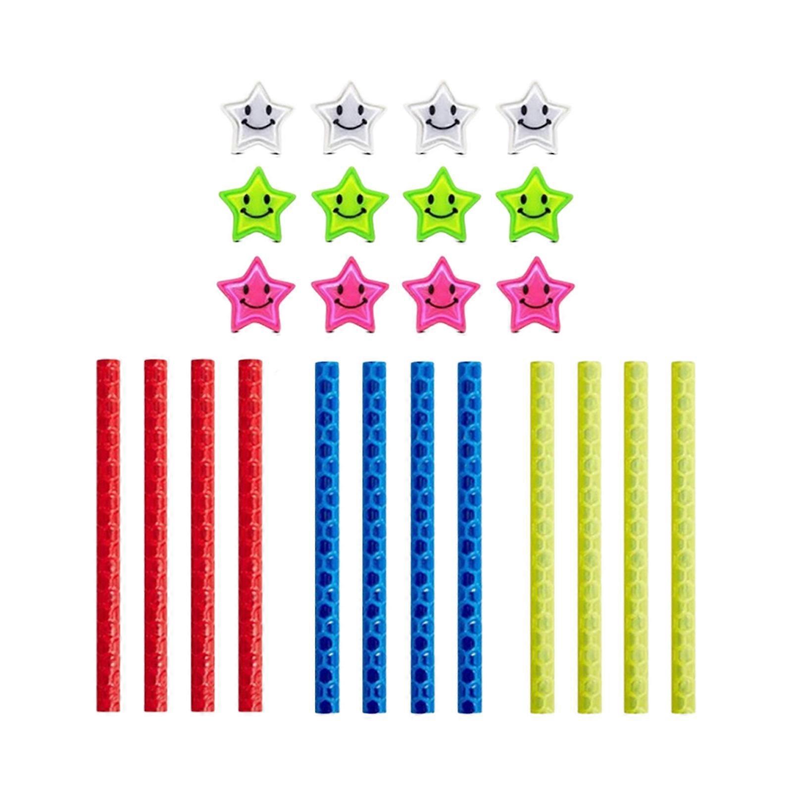 Simple Clip On Reflective Spokes for Children Bicycles Effortless Installation No Tools Needed Multicolor