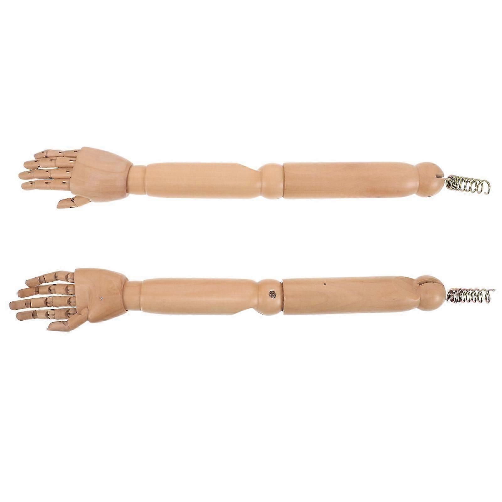 Mannequin Arm Replacement Wooden Arm Model with Flexible Joints 1Pair