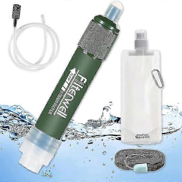 Portable water filter and water purifier with carbon filter