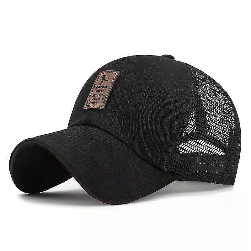 Simple Trucker Hat Solid Baseball Cap Men Mesh Breathable Sunscreen Caps Label Stick Snapback Sunhat Summer Golf Baseball Hat