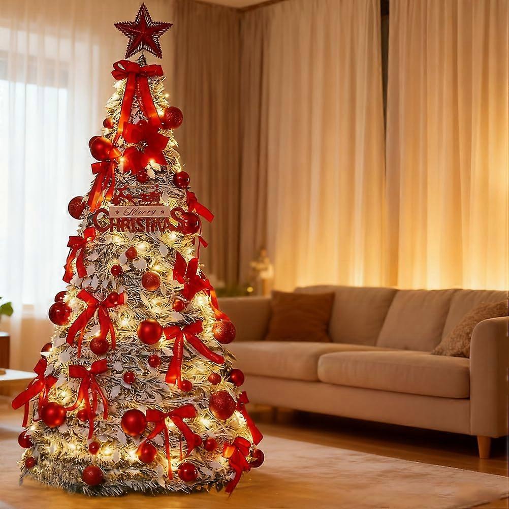 Artificial Christmas Tree 195cm with Stand, Easy Setup Hinged Design, Realistic PVC for Home and Office