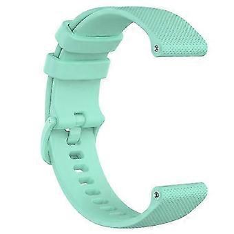 Horlogebandje van 18 mm, compatibel met Garmin Vivomove 3S/GarminMove 3S/Vivoactive 4S 40 mm/45 mm/GarminActive S. Geruit siliconen bandje in turquoise.