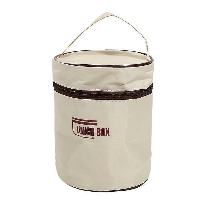 Lunch Box Set Portable Keep Warm Container With Insulated Bag Stackable Bento Bag Round Lunch Box Container