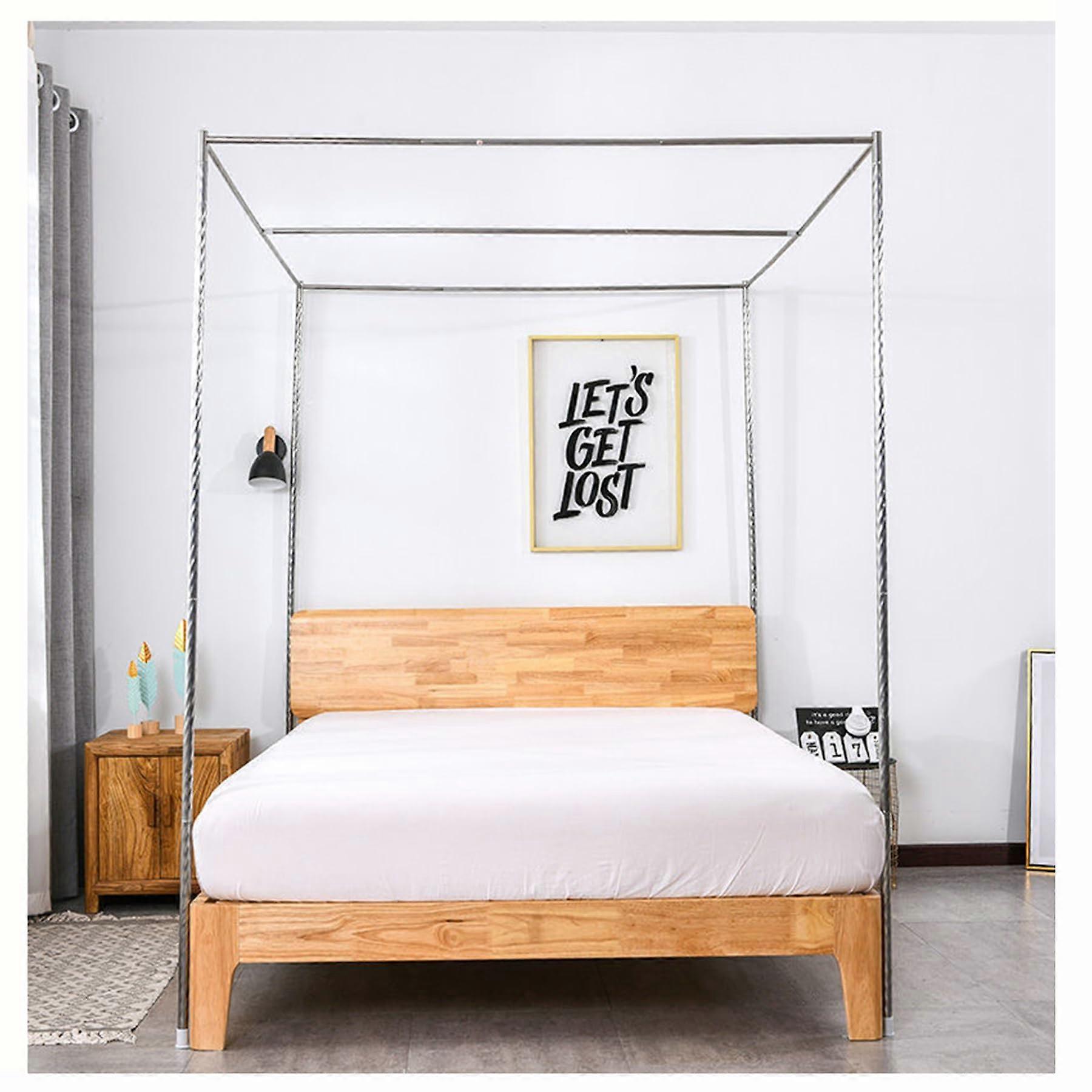 Queen Canopy Bed Frame with Thickened Posts, Rust Resistant Metal Frame Only,  Stability Design