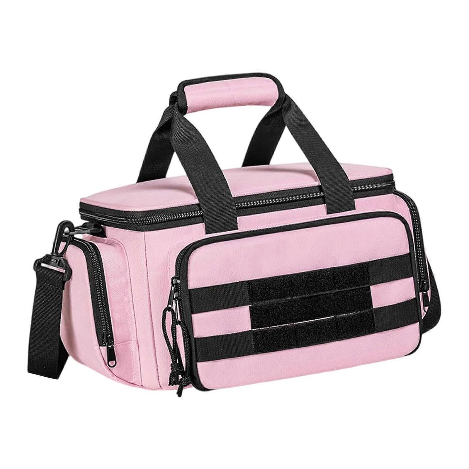 Pink Tool Tote Bag for Women with Multiple Pockets, Adjustable Strap, WideMouth, 13 Inch