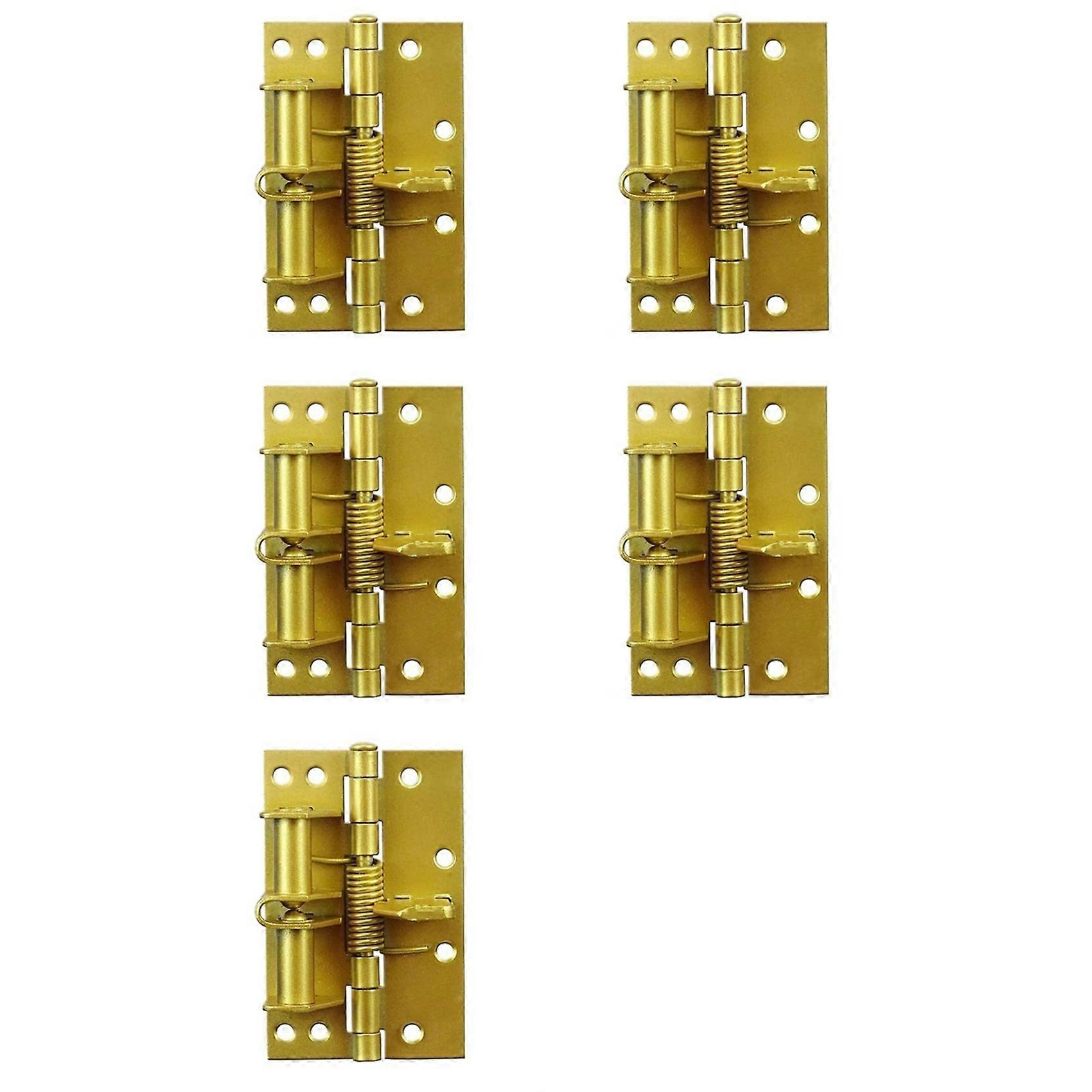 5X Automatic Door Closer Hinges for Cabinet Wardrobe Multi-Function Detachable Spring Hinges Positioning,Gold