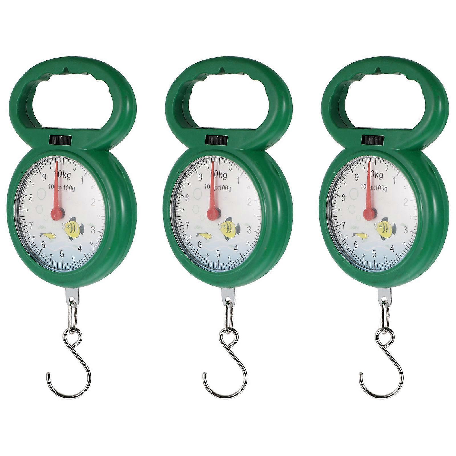Plastic Hook Scale Spring Scale for Weighing 3Pcs Portable Green Tool