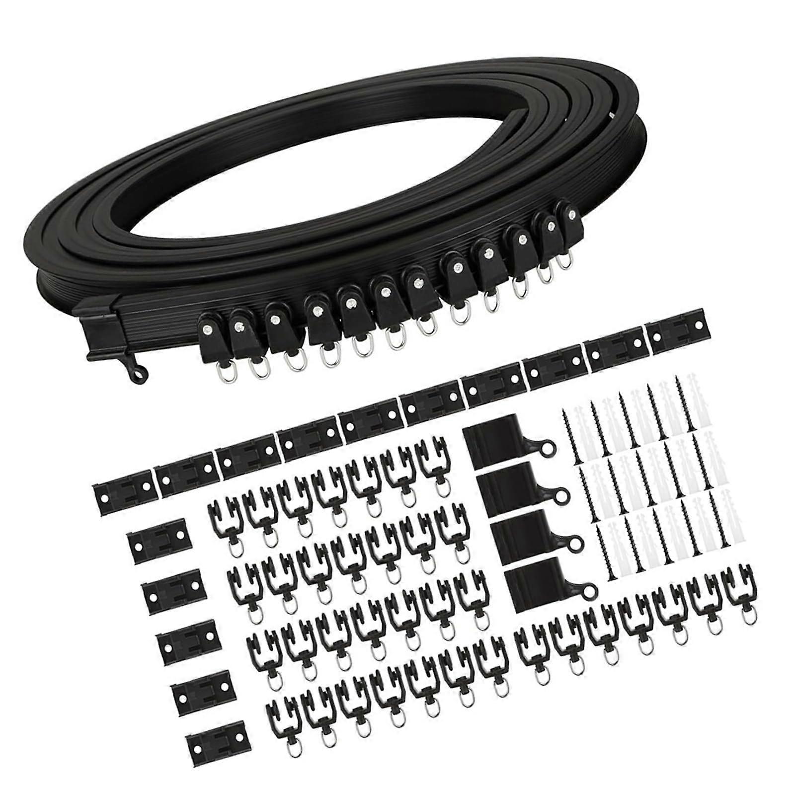 Flexible Curtain Track 5 Meter Ceiling Mount Rail with Smooth Glide Rollers and Mounting Kit