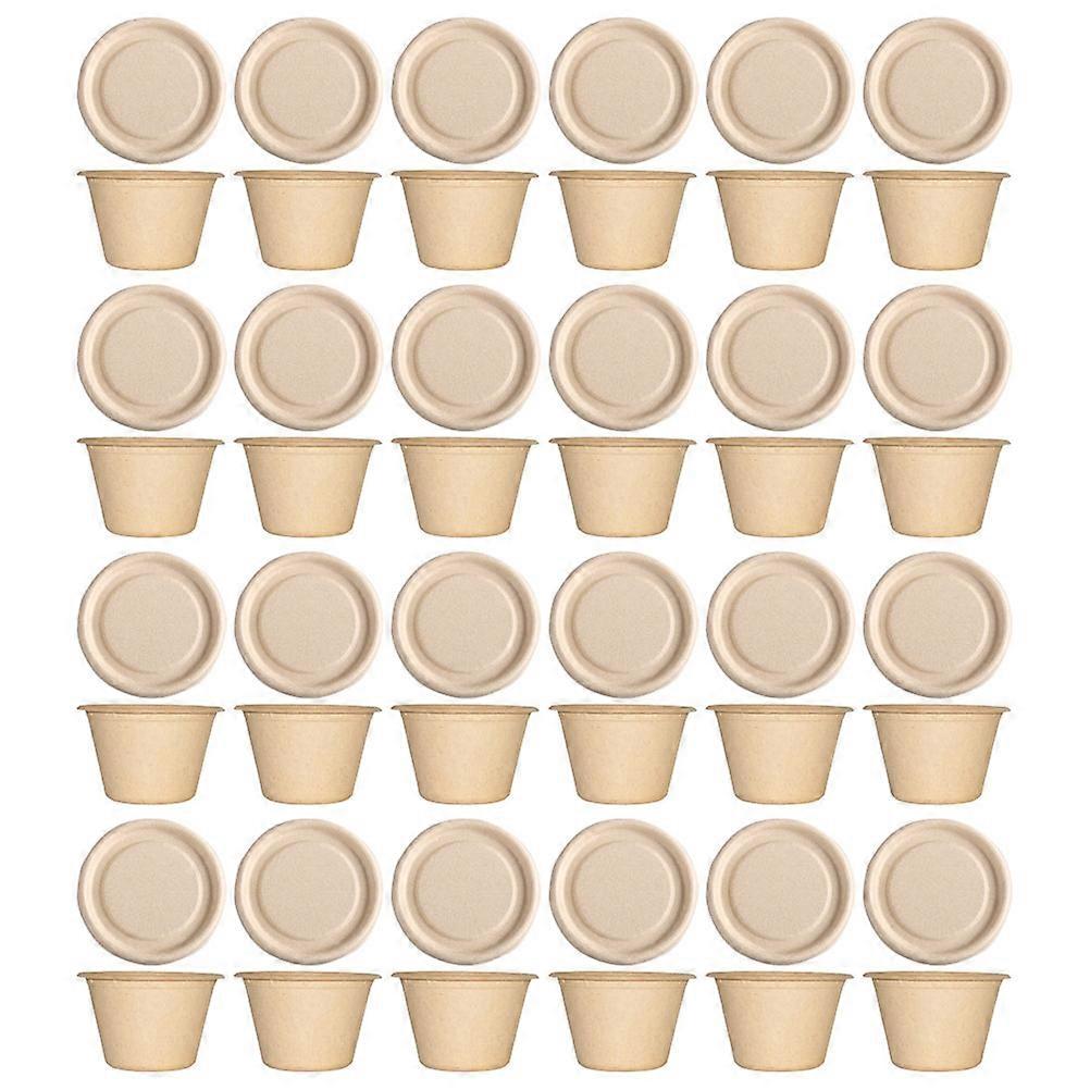 Sealing Condiment Containers Paper Pulp Sauce Cups for Storage 50Pcs