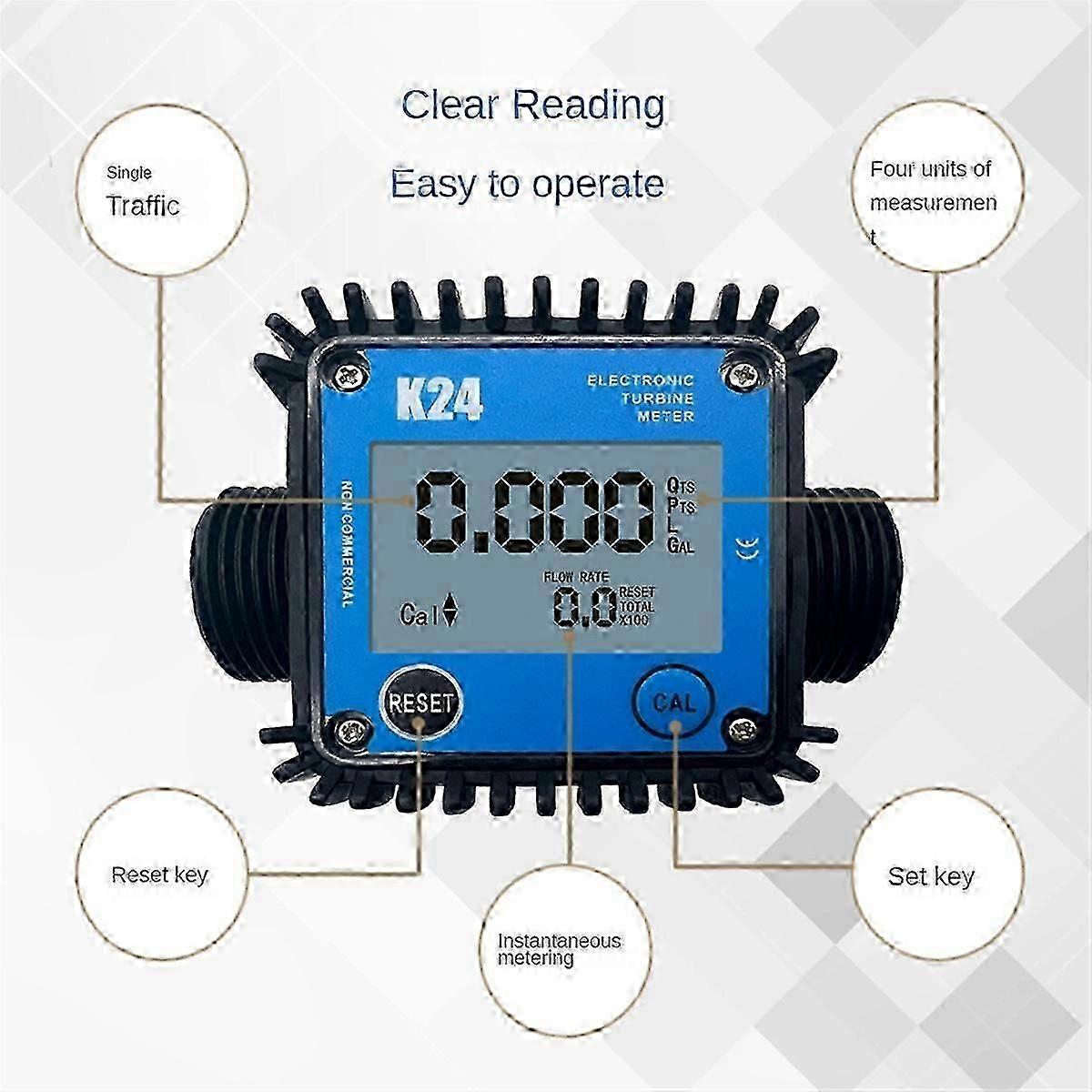 Minor Flow Digital Display Meter Gear Flow Meter 0.1-7L/Min
