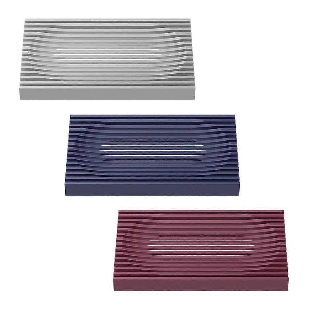 Silicone Soap Drain Tray for Self Draining Purpose 3Pcs Set