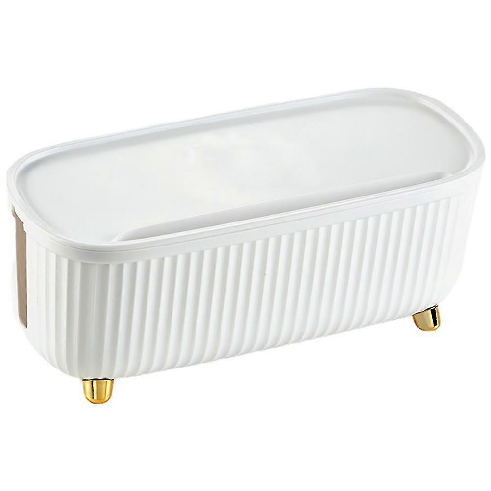 Power Plug Arrangement Box Wire Storage for Cable Management White