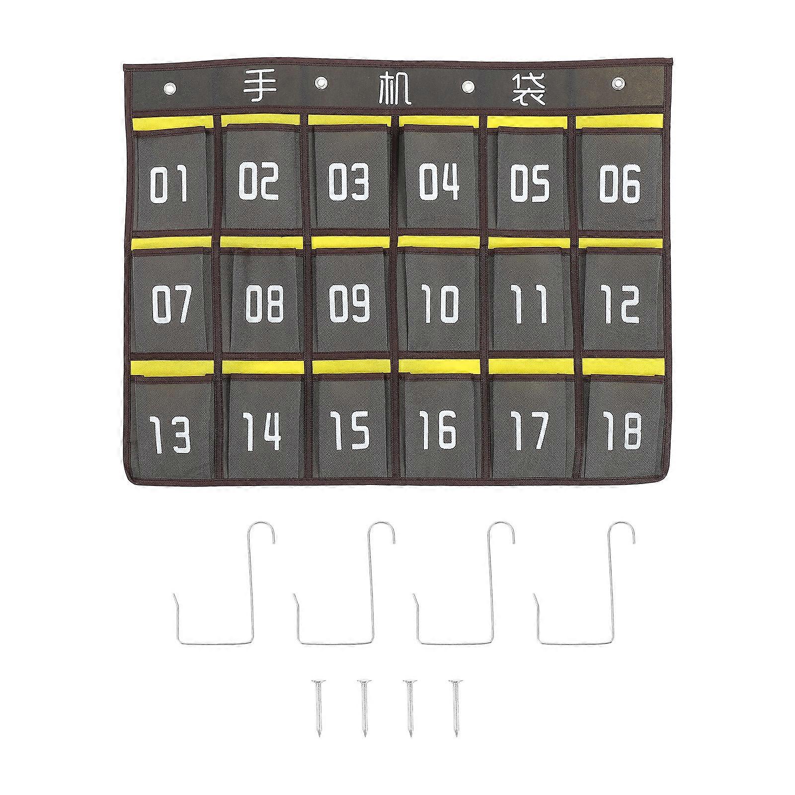 Hanging Phone Organizer Wall-Mounted for Storage 5Sets Dark Grey