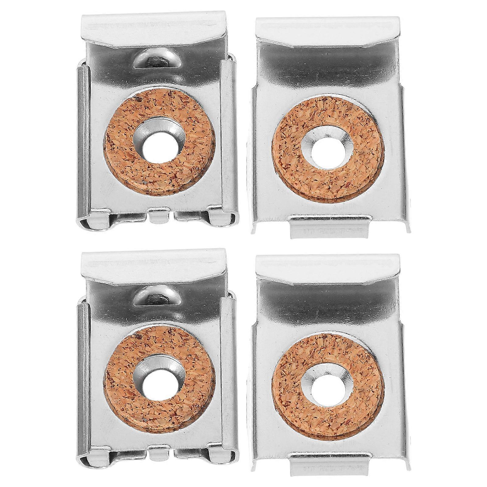 Mirror Clips Stainless Steel for Stable Mounting 1Set Silver Square Shape