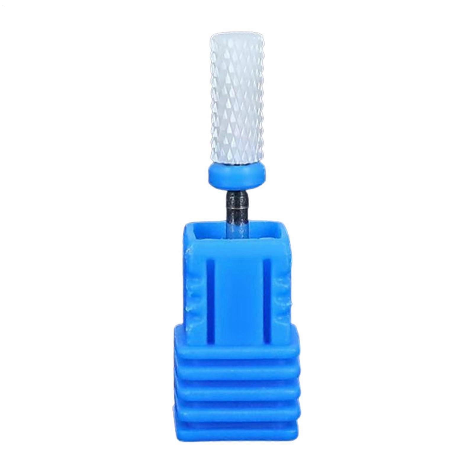 Ceramic Nail Drill Bit Large Flat Head for Acrylic Nails with Dustproof Case and Precise Shaping