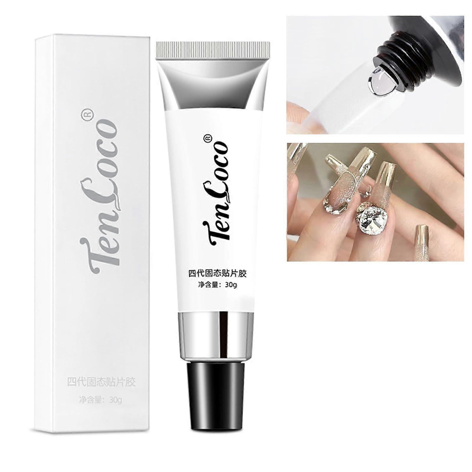 Nail Glue Gel 30g Solid Super Strong Adhesion for Press On Nails Acrylic Tips UV LED Curing