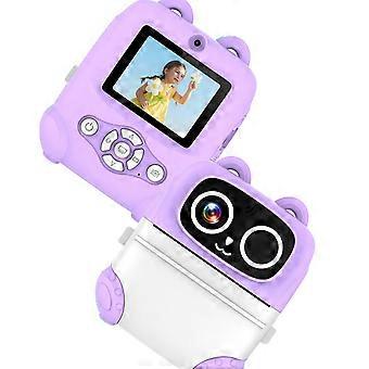 Artistic Youngsters Digital Camera Toy with Immediate Output Puss Theme for Educational Fun and Learning  Purple