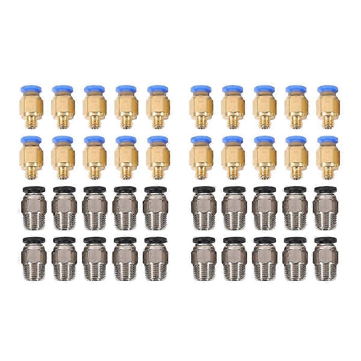 PC4-M10 Straight Pneumatic Fitting Push to Connect + PC4-M6 Quick in Fitting for 3D Printer Bowden E