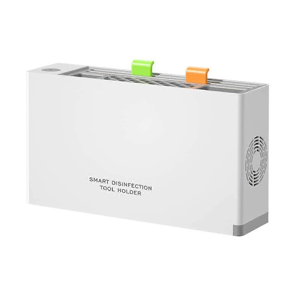 UV Sterilization Cutlery Holder with Touch Control and Removable Drain Kitchen Organizer White