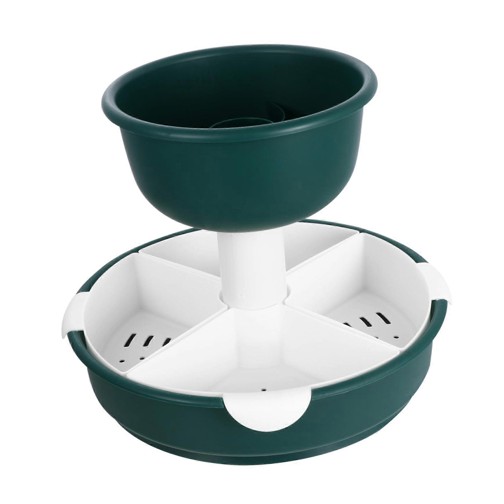 Vegetable Strainer Double Layer Rotatable Large Capacity Fruit and Vegetable Washing Basket Kitchen Colander