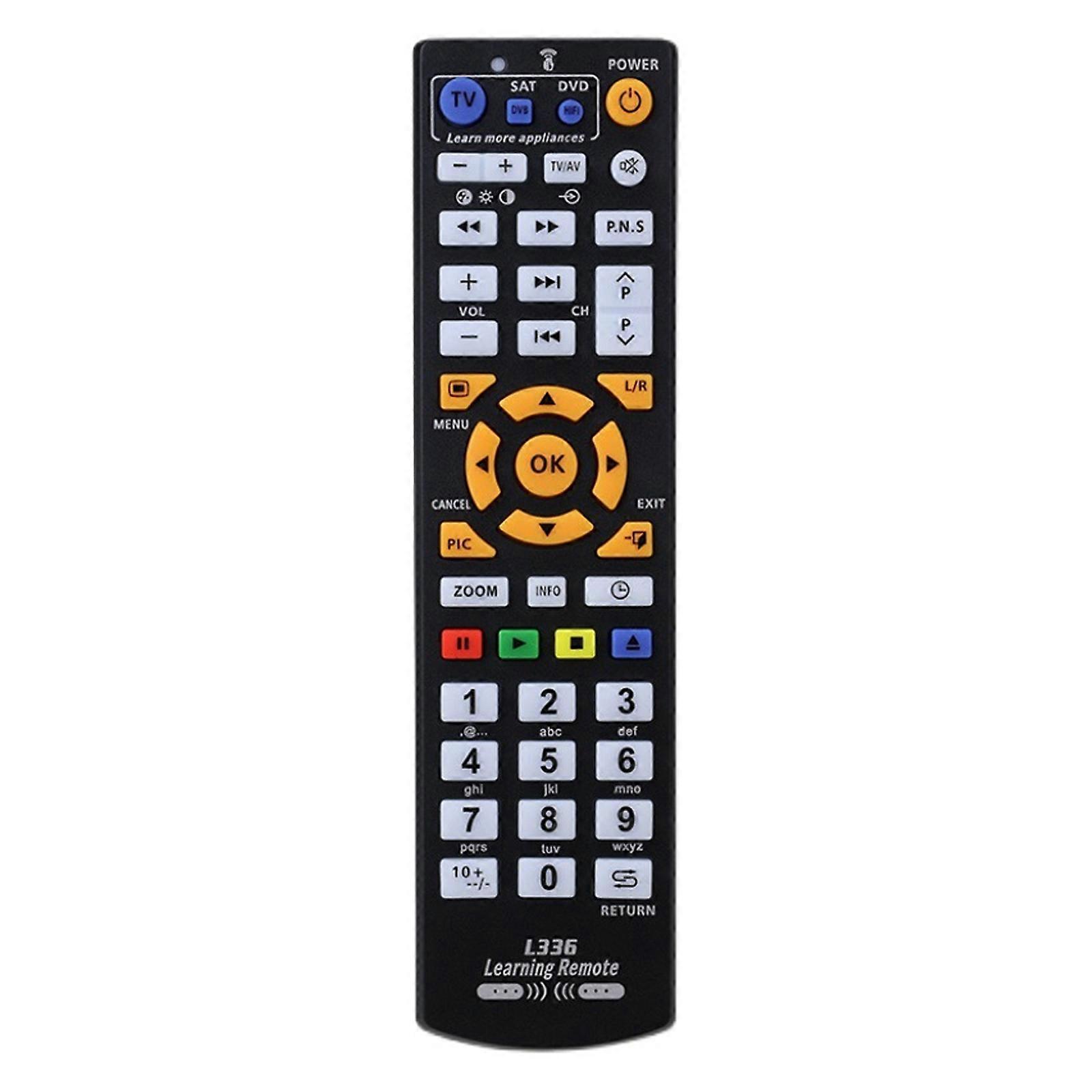 Learning Capable Remote with Original Remote Function L336 For Easy Setups Across Various Electronic Brand Multicolor