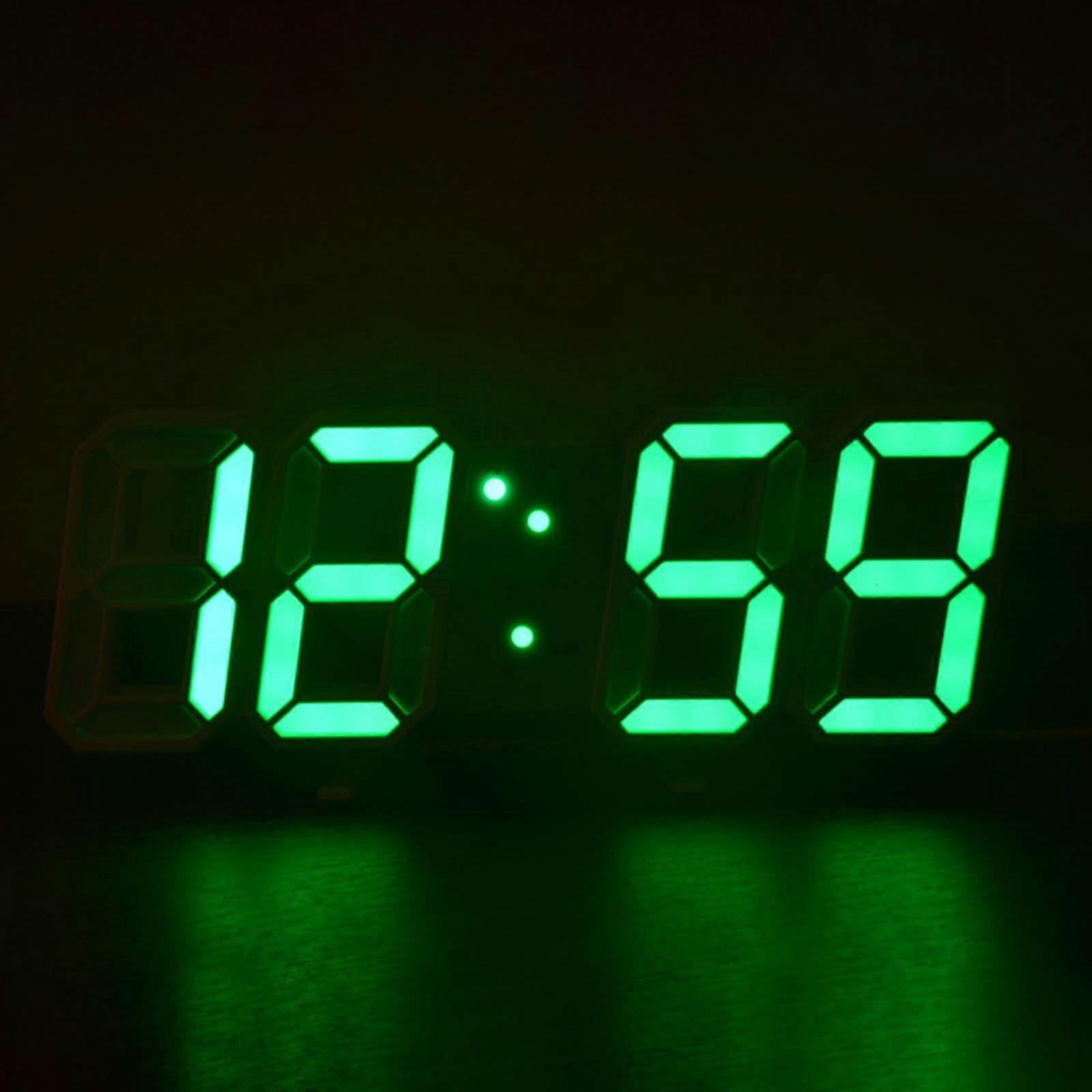3D Led Digital Clock Wall Deco Glowing Night Mode Adjastable Electronic Table